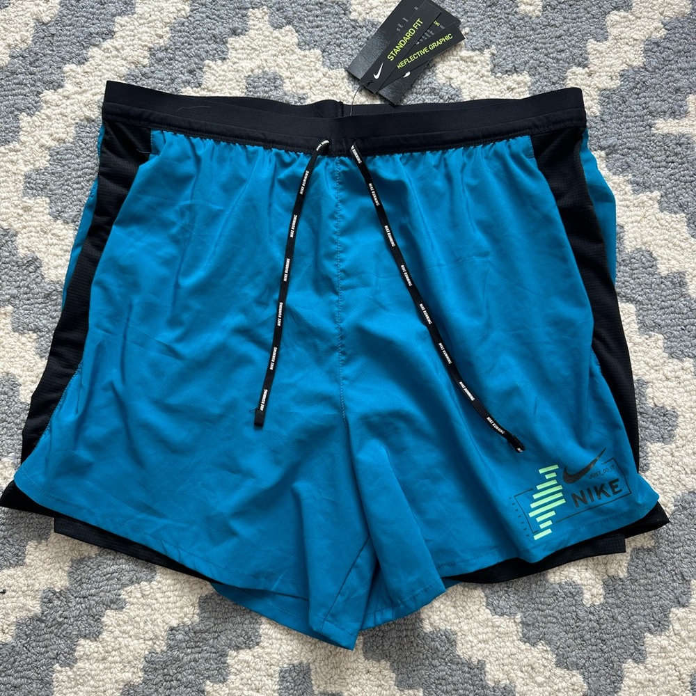 NWT Nike Flex Stride Future 2 in 1 Running Shorts, Teal/Blue/Black